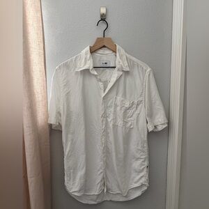 NN07 - No Nationality White Casual Button Up Shirt, Size: Large Regular